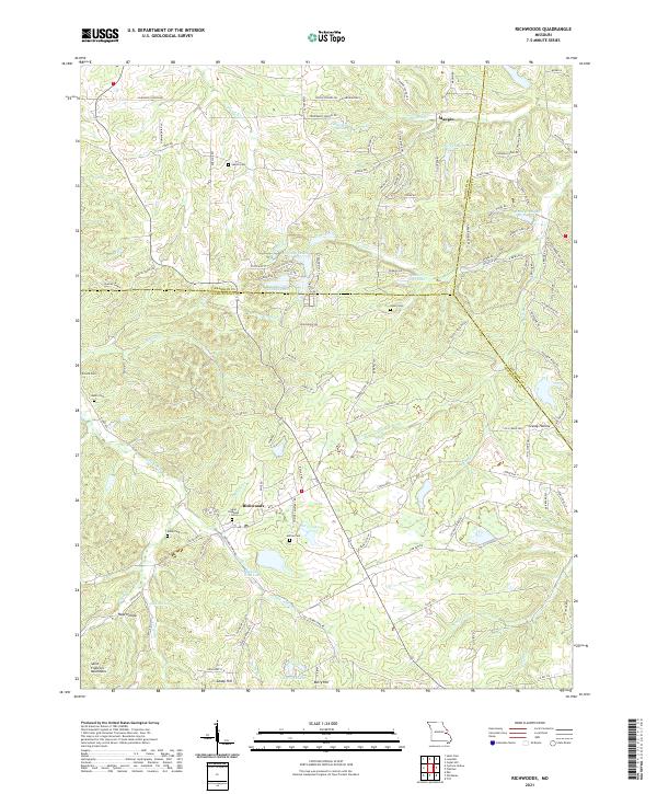 USGS US Topo 7.5-minute map for Richwoods MO 2021