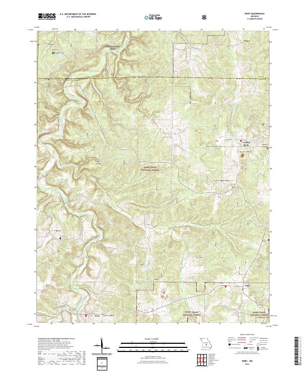 USGS US Topo 7.5-minute map for Roby MO 2021