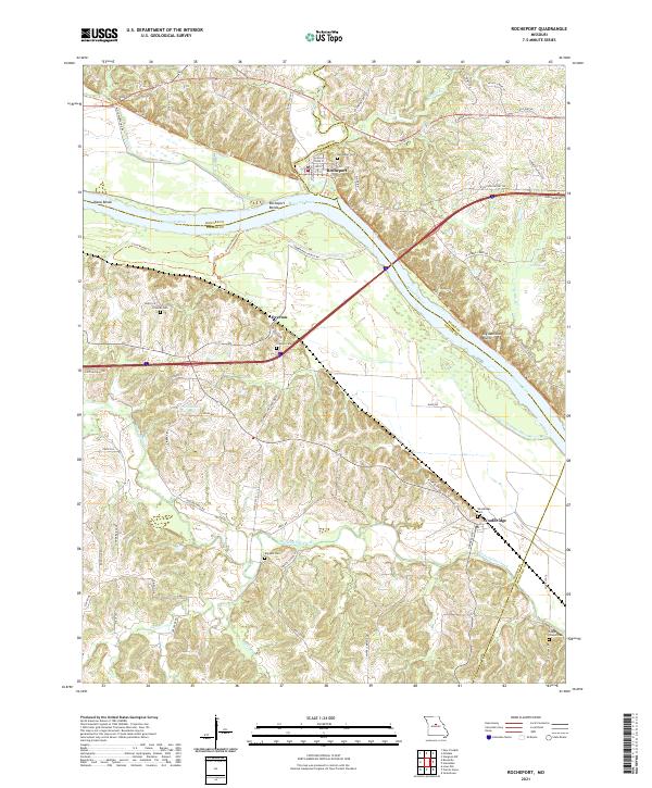 USGS US Topo 7.5-minute map for Rocheport MO 2021