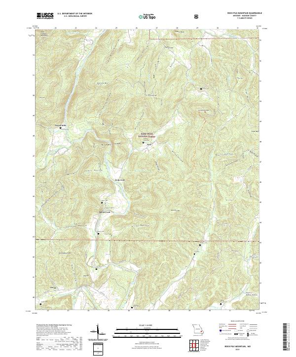 USGS US Topo 7.5-minute map for Rock Pile Mountain MO 2021