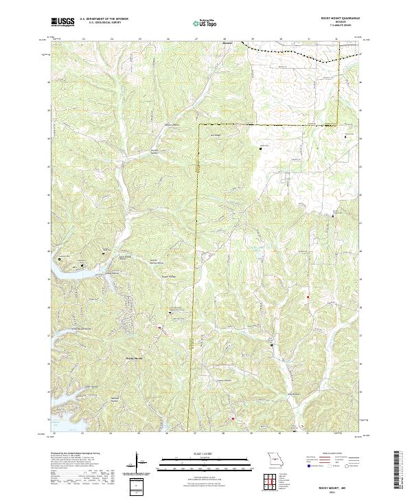 USGS US Topo 7.5-minute map for Rocky Mount MO 2021