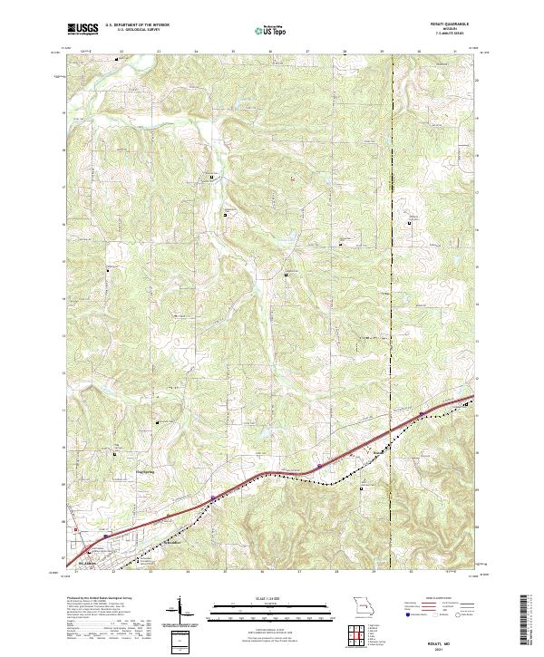 USGS US Topo 7.5-minute map for Rosati MO 2021