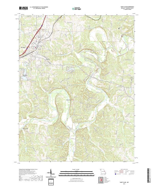 USGS US Topo 7.5-minute map for Saint Clair MO 2021