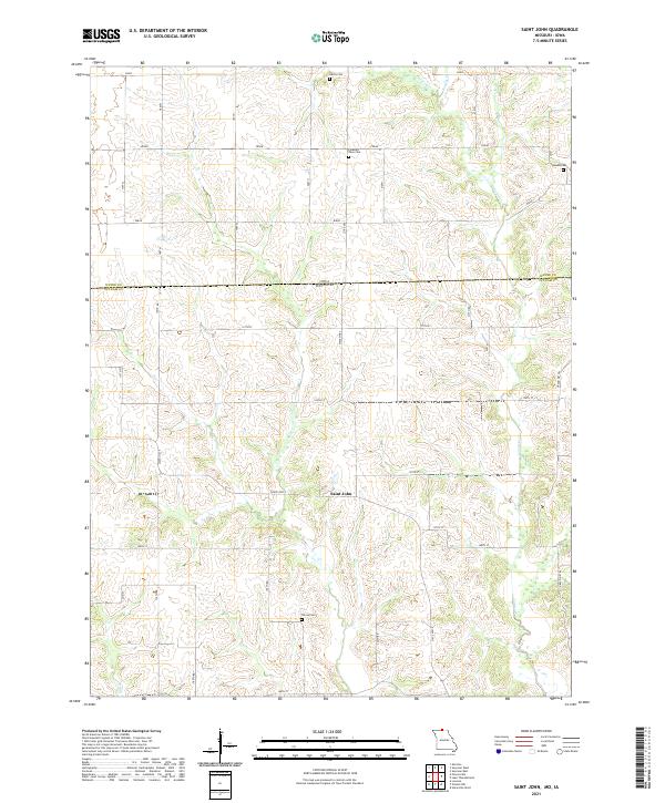 USGS US Topo 7.5-minute map for Saint John MOIA 2021