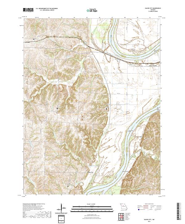 USGS US Topo 7.5-minute map for Saline City MO 2021