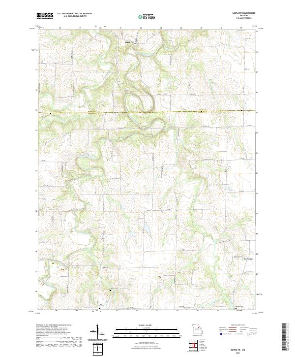 USGS US Topo 7.5-minute map for Santa Fe MO 2021