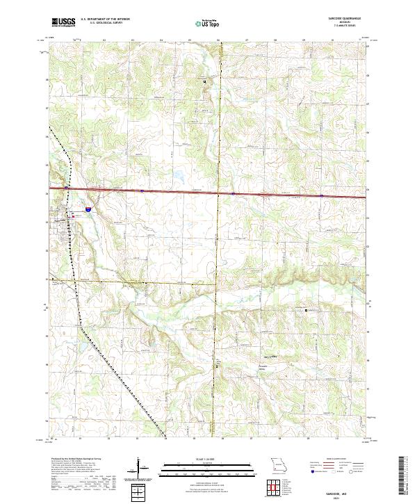 USGS US Topo 7.5-minute map for Sarcoxie MO 2021