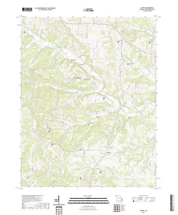 USGS US Topo 7.5-minute map for Scopus MO 2021