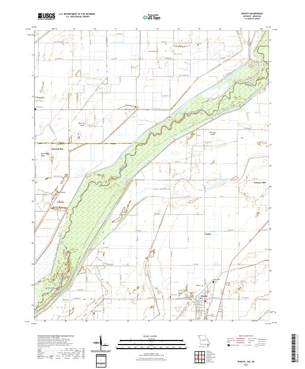 USGS US Topo 7.5-minute map for Senath MOAR 2021