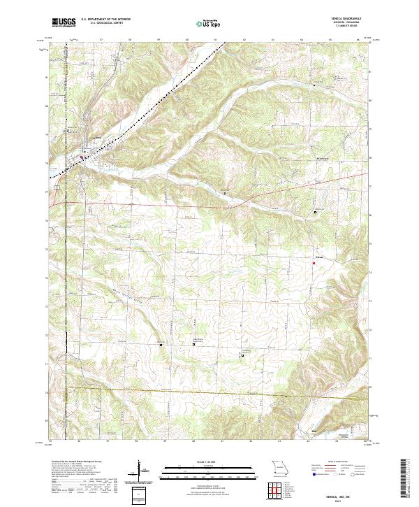 USGS US Topo 7.5-minute map for Seneca MOOK 2021