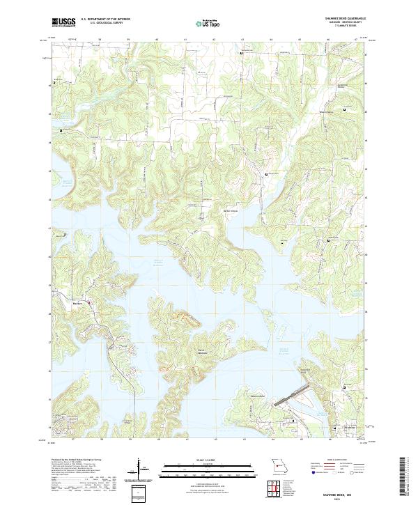 USGS US Topo 7.5-minute map for Shawnee Bend MO 2021