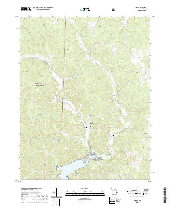 USGS US Topo 7.5-minute map for Shook MO 2021