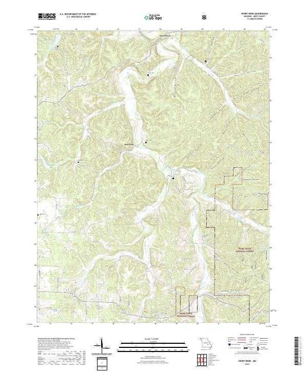 USGS US Topo 7.5-minute map for Short Bend MO 2021