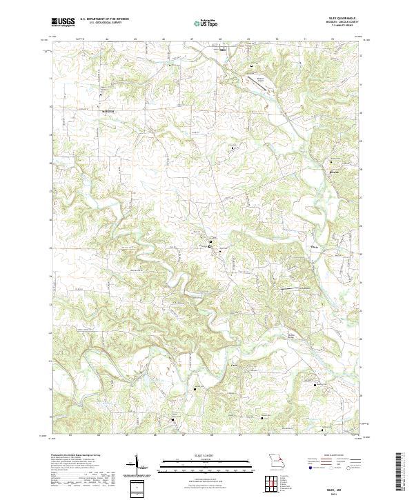 USGS US Topo 7.5-minute map for Silex MO 2021