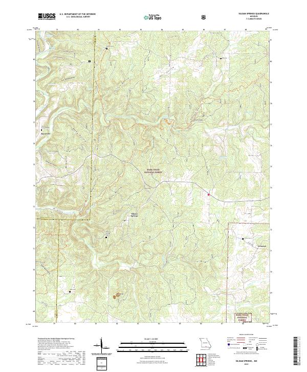 USGS US Topo 7.5-minute map for Siloam Springs MO 2021