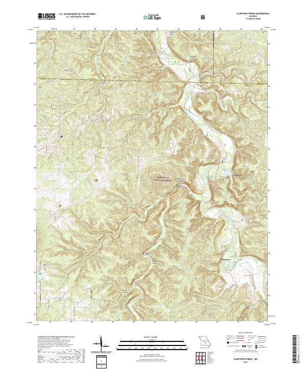 USGS US Topo 7.5-minute map for Slabtown Spring MO 2021