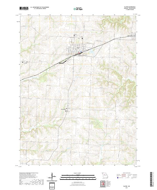 USGS US Topo 7.5-minute map for Slater MO 2021