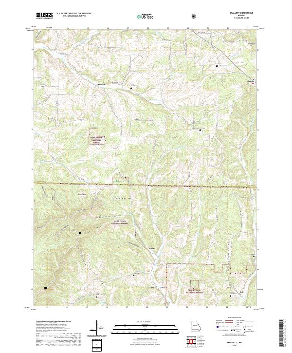 USGS US Topo 7.5-minute map for Smallett MO 2021