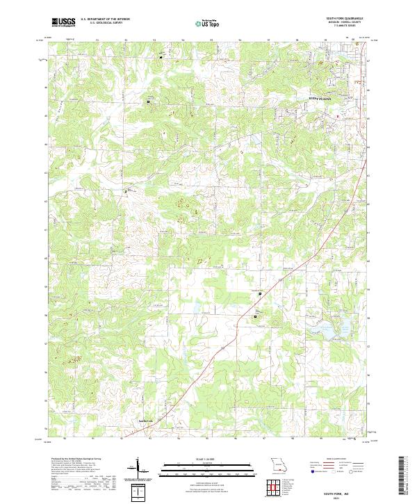 USGS US Topo 7.5-minute map for South Fork MO 2021