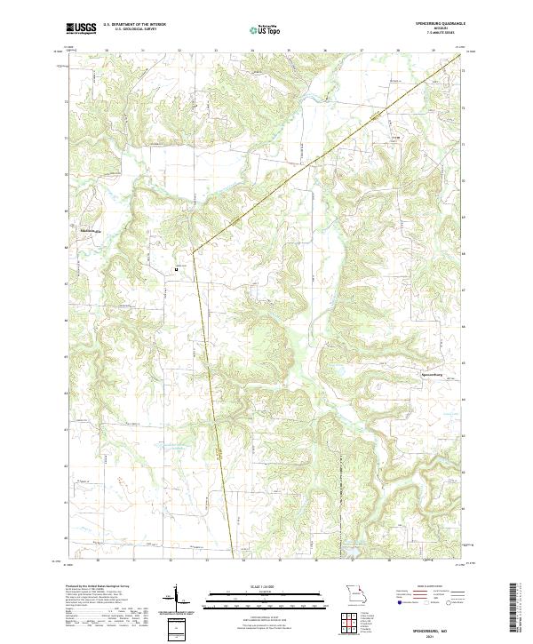 USGS US Topo 7.5-minute map for Spencerburg MO 2021