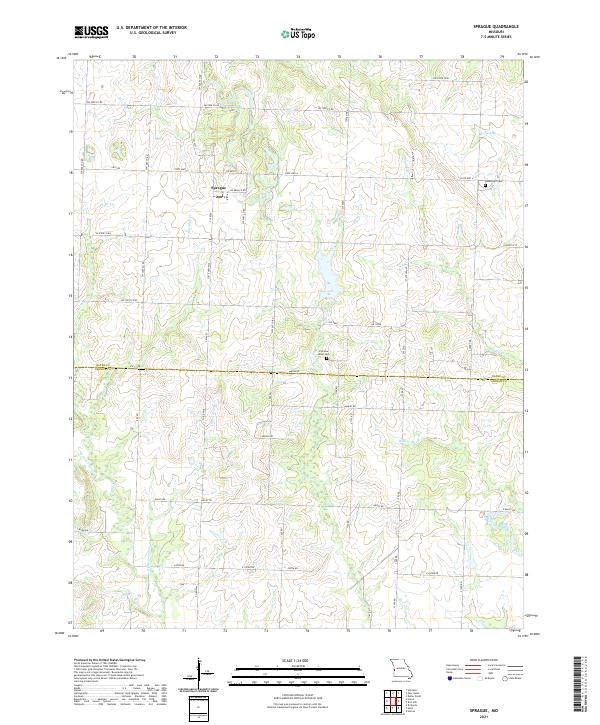 USGS US Topo 7.5-minute map for Sprague MO 2021