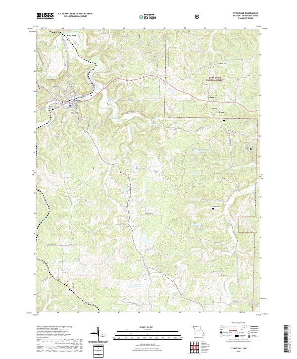 USGS US Topo 7.5-minute map for Steelville MO 2021