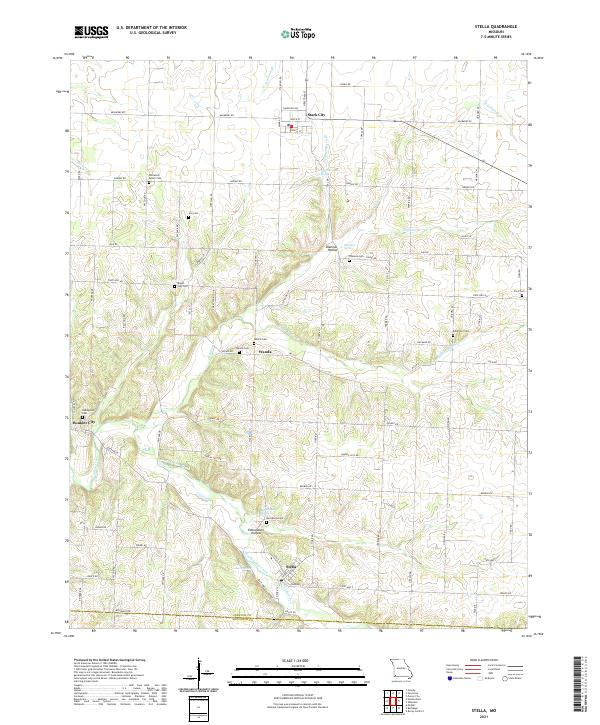 USGS US Topo 7.5-minute map for Stella MO 2021