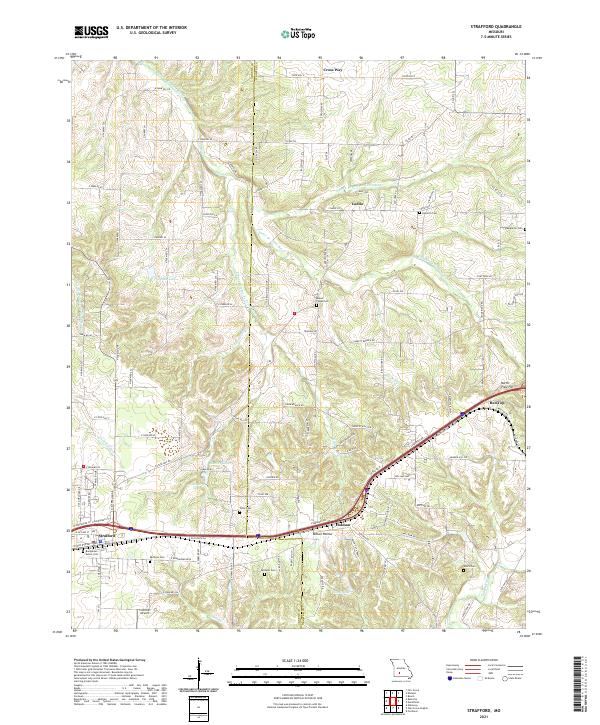 USGS US Topo 7.5-minute map for Strafford MO 2021