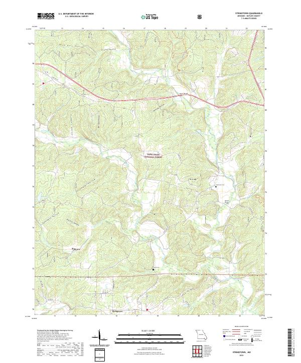 USGS US Topo 7.5-minute map for Stringtown MO 2021