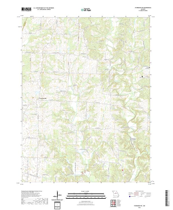 USGS US Topo 7.5-minute map for Sturgeon SW MO 2021