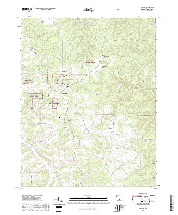 USGS US Topo 7.5-minute map for Success MO 2021