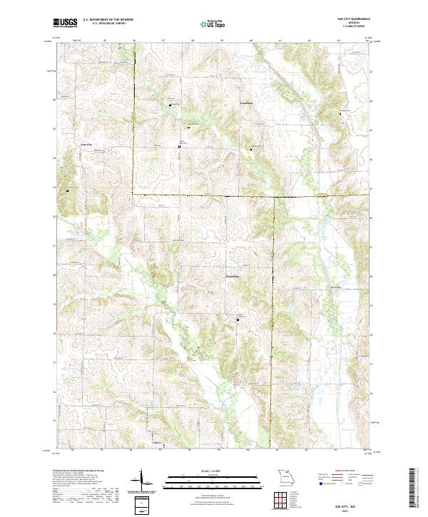 USGS US Topo 7.5-minute map for Sue City MO 2021