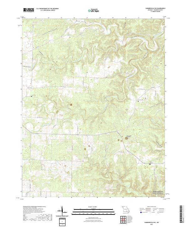 USGS US Topo 7.5-minute map for Summersville NE MO 2021