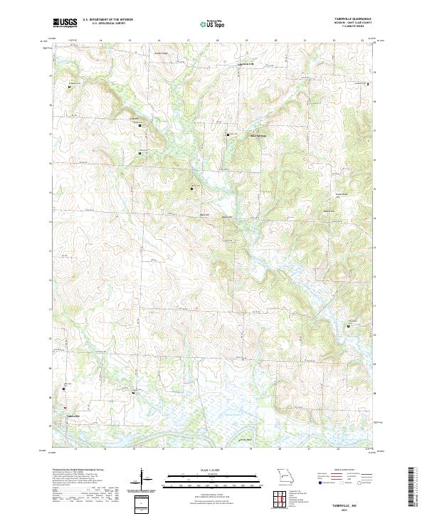 USGS US Topo 7.5-minute map for Taberville MO 2021