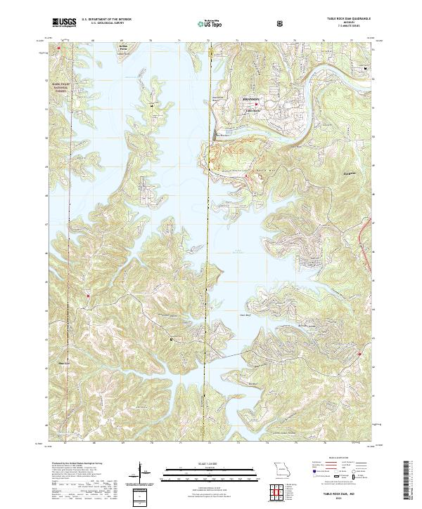 USGS US Topo 7.5-minute map for Table Rock Dam MO 2021