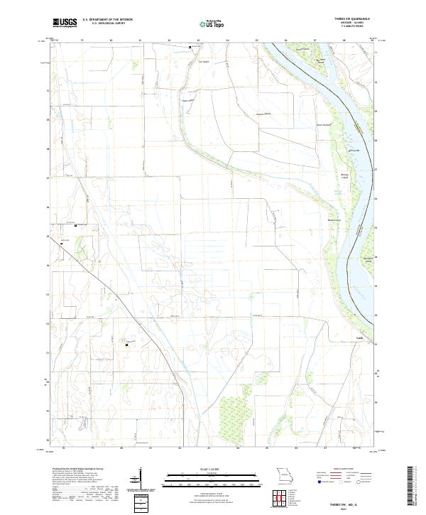 USGS US Topo 7.5-minute map for Thebes SW MOIL 2021