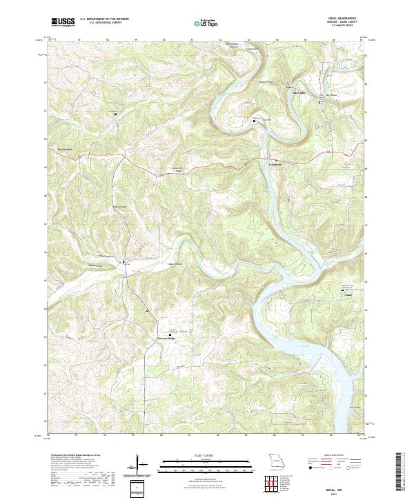 USGS US Topo 7.5-minute map for Udall MO 2021