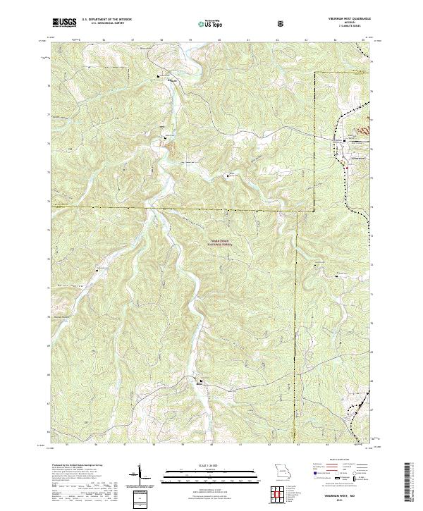 USGS US Topo 7.5-minute map for Viburnum West MO 2021