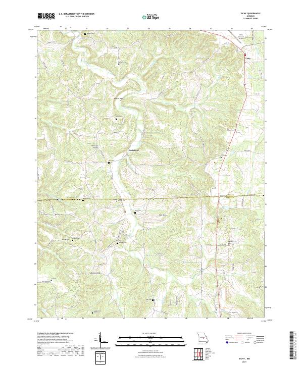 USGS US Topo 7.5-minute map for Vichy MO 2021