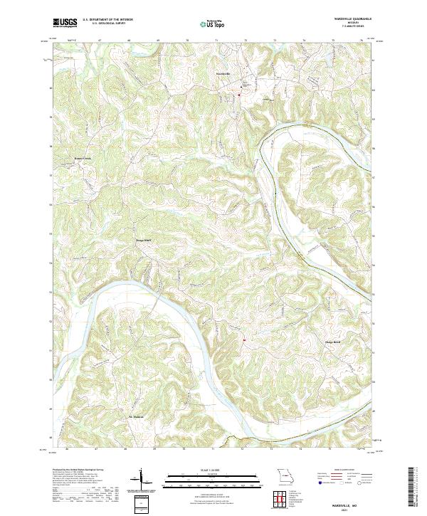 USGS US Topo 7.5-minute map for Wardsville MO 2021