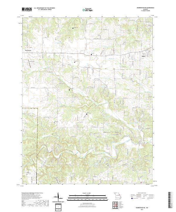 USGS US Topo 7.5-minute map for Warrenton NE MO 2021