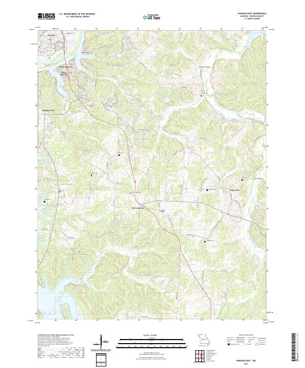 USGS US Topo 7.5-minute map for Warsaw East MO 2021