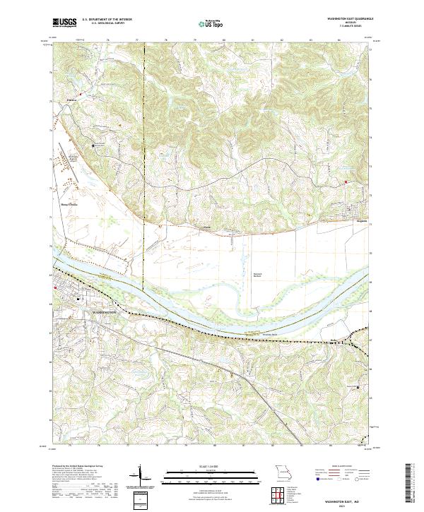 USGS US Topo 7.5-minute map for Washington East MO 2021