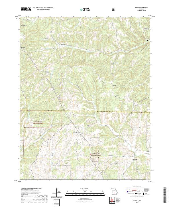 USGS US Topo 7.5-minute map for Wasola MO 2021