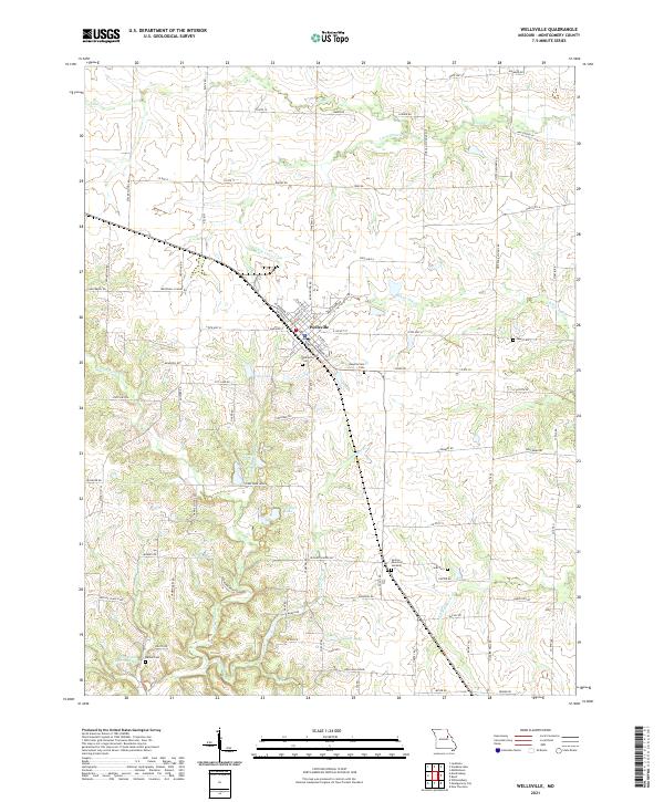 USGS US Topo 7.5-minute map for Wellsville MO 2021