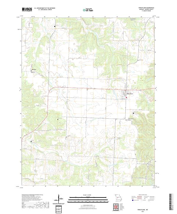 USGS US Topo 7.5-minute map for Wheatland MO 2021