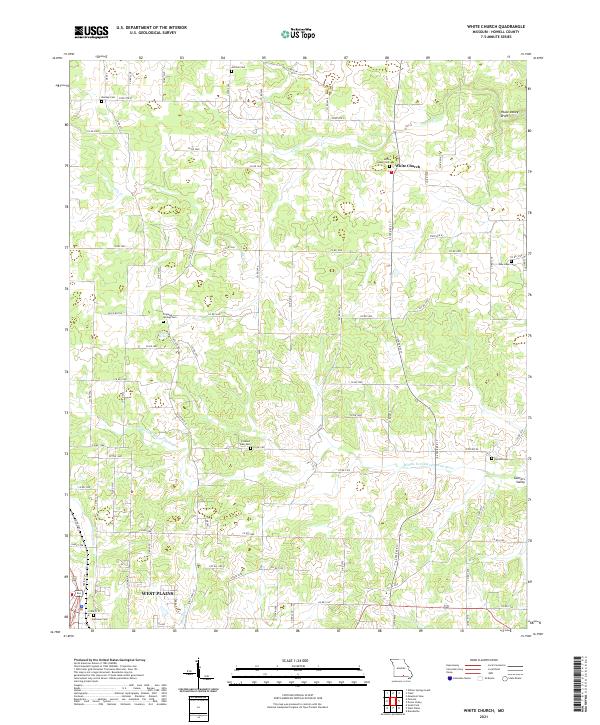 USGS US Topo 7.5-minute map for White Church MO 2021