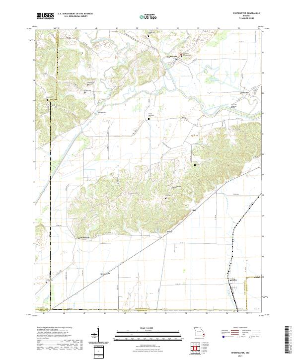 USGS US Topo 7.5-minute map for Whitewater MO 2021