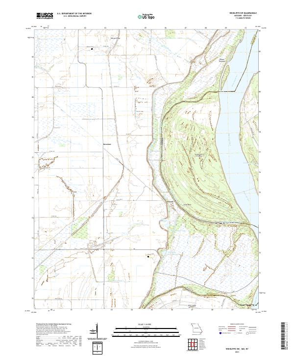 USGS US Topo 7.5-minute map for Wickliffe SW MOKY 2021