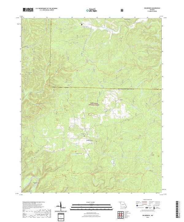 USGS US Topo 7.5-minute map for Wilderness MO 2021